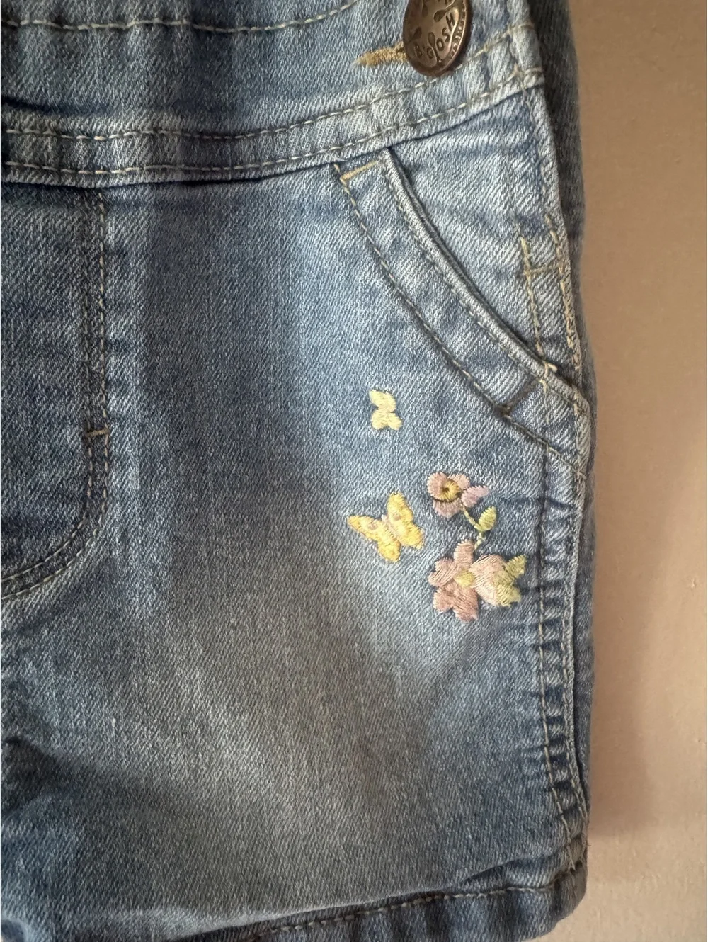 Oshkosh embroidered denim shortalls